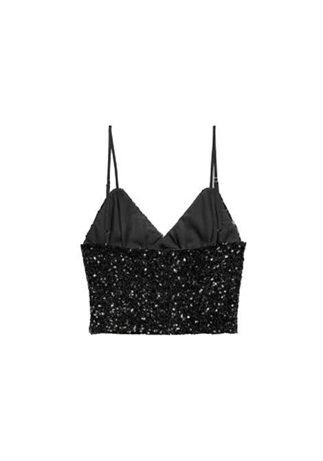 Top Aniye by donna Kira 185718 Nero paillettes scollo a v spalline regolabili Aniye by | Top | 185718336